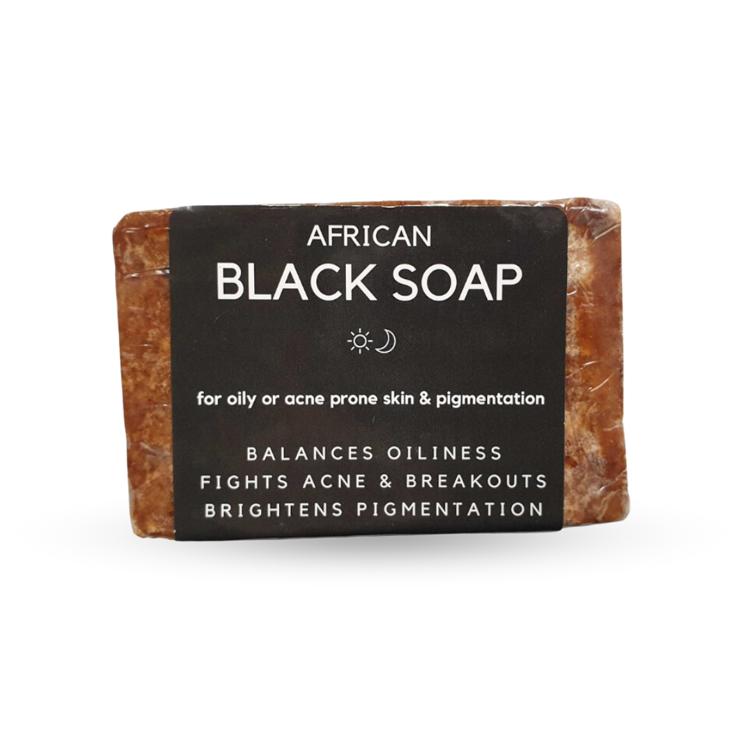 African Black Soap white background