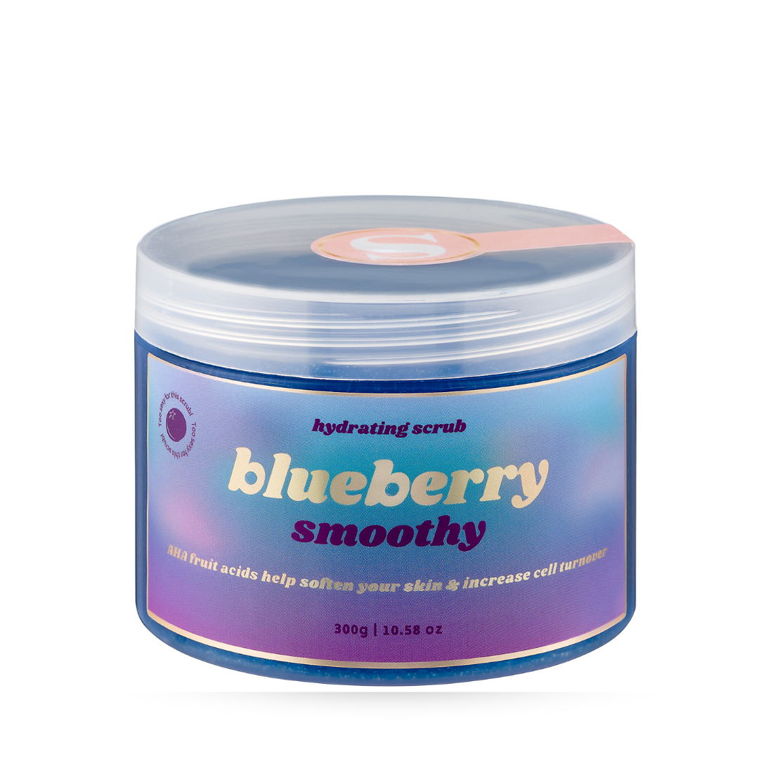 Blueberry Smoothy Body Scrub white background