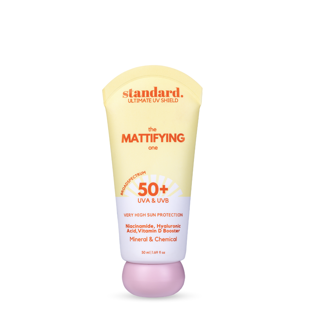 Mattifying SPF white background