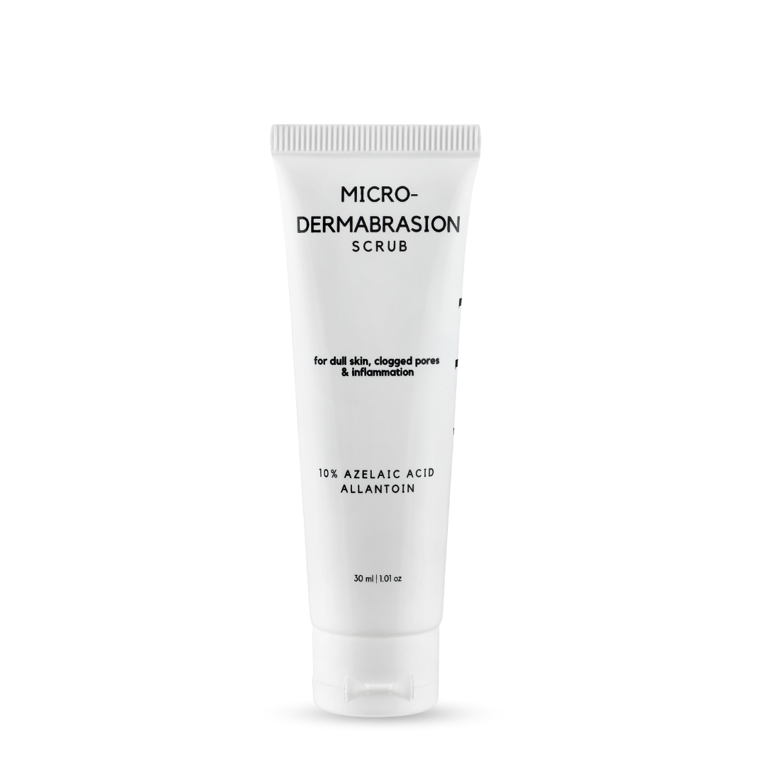 Microdermabrasion Scrub with 10% Azelaic AcidJelly Mask with Silicone Applicator Brush white background