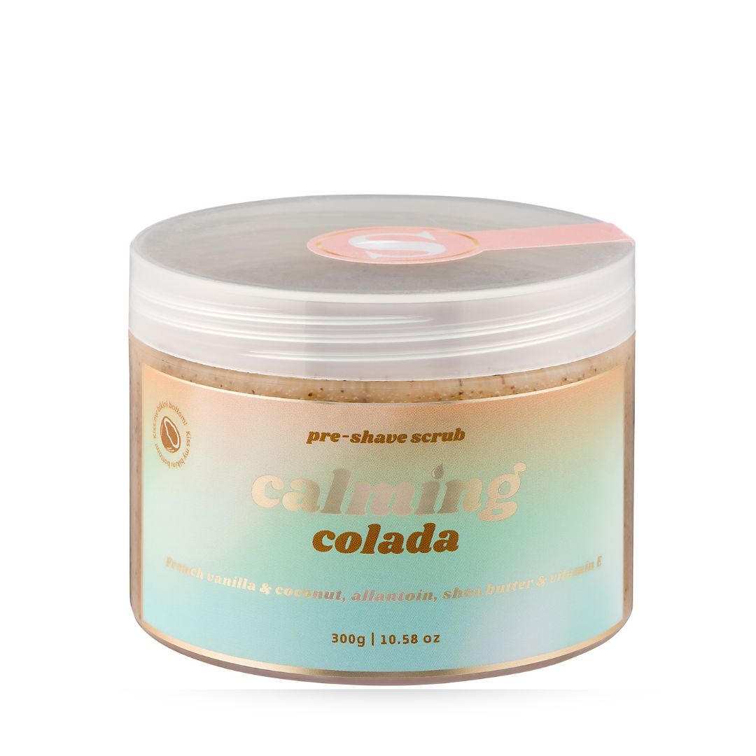 Calming Colada Body Scrub white background