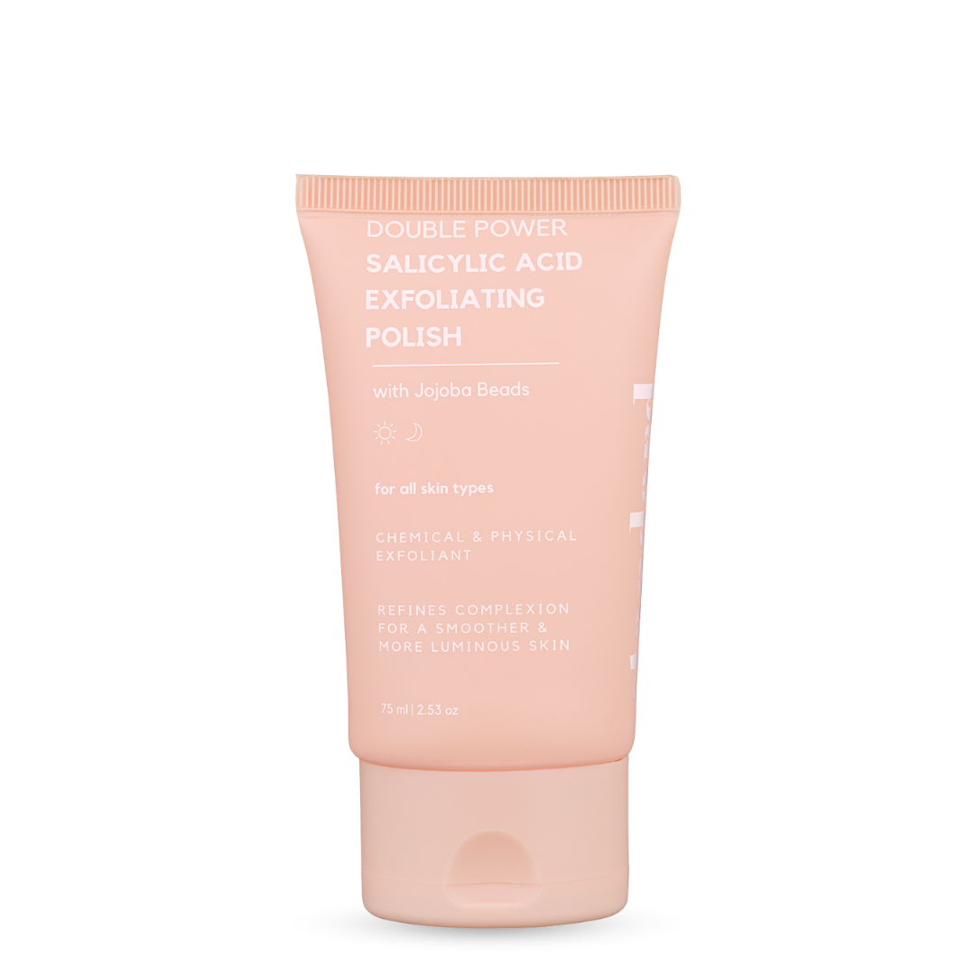 Face Scrub &#8211; Salicylic Acid Exfoliating Polish with Jojoba Beads white background