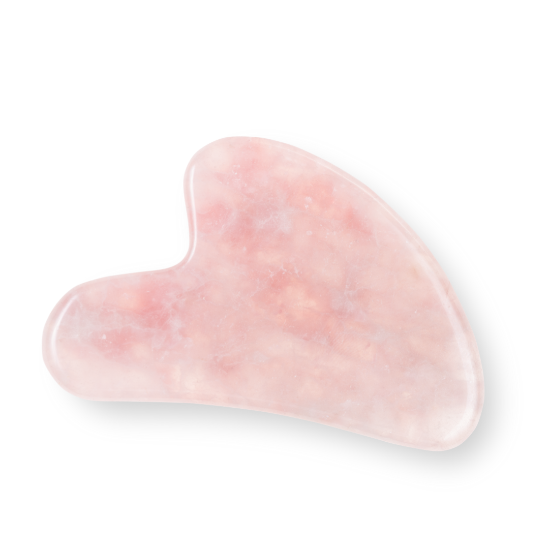 Gua Sha 100% Rose Quartz &#8211; Facial Massager white background
