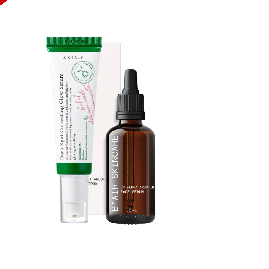 Glow Combo: Dark Spot Correcting Glow Serum+B’Air 2% Alpha Arbutin Serum