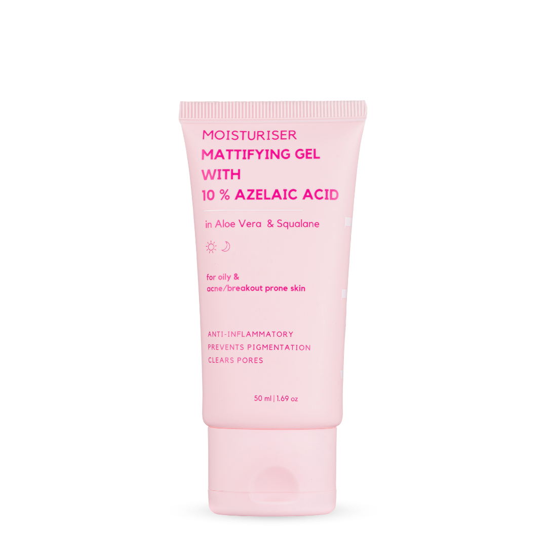 Mattifying Gel Moisturiser with 10% Azelaic Acid white background