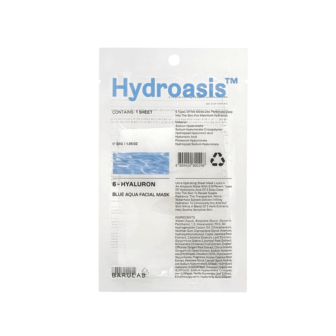 BARULAB Hydroasis 6-Hyaluronic Blue Aqua Facial Mask *10ea