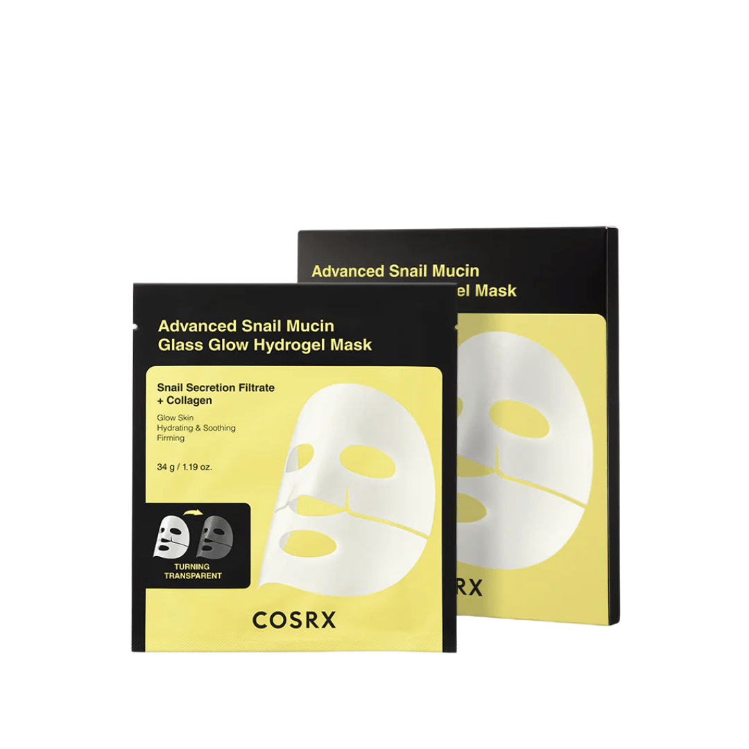 COSRX Advanced Snail Mucin Glass Glow Hydrogel Mask – Hydrating & Brightening