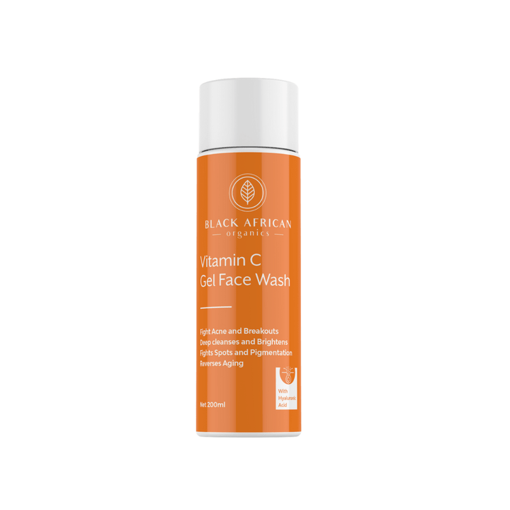 BLACK AFRICAN ORGANICS Vitamin C and Hyaluronic Acid Gel Face Wash 200ml